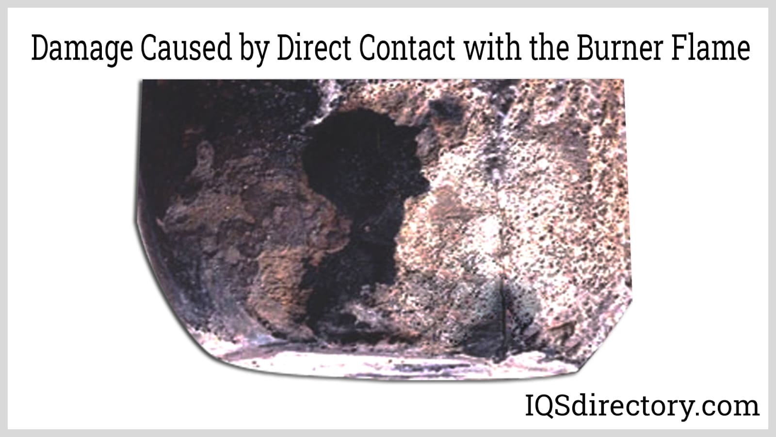 damage caused by direct contact with the burner flame